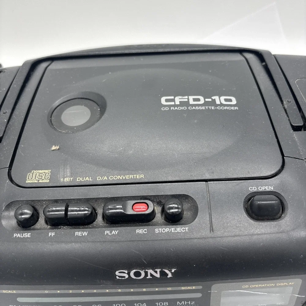 Sony CFD-10 CD  Player am fm radio boombox  Tape Needs Repair . Cd& Radio Work.